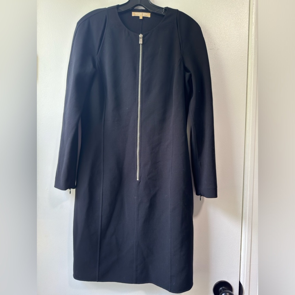 Micheal Kors Long Sleeve Zipper Black Dress Sz 10